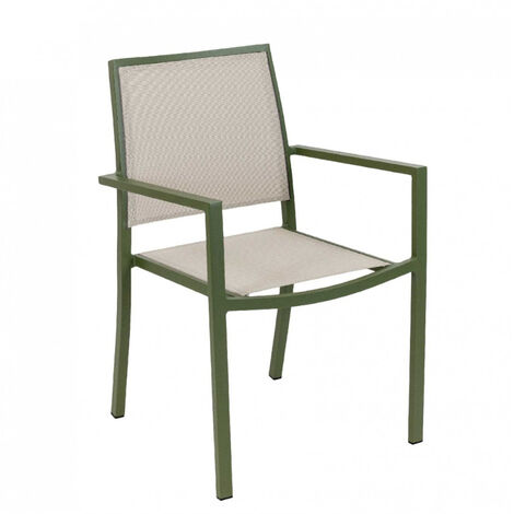 4 fauteuils de jardin en aluminium Santorin Kaki (1/2)