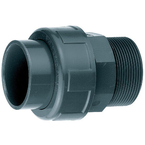Fitt – Manchon union 3 pièces PVC pression femelle/fileté 50 mm – Raccord haute pression 16 bars – Joint O'ring EPDM inclus