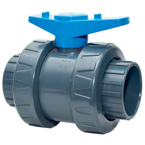 Interplast – Vanne PVC pression 50 mm – Vanne femelle à coller – Pression maximale 16 bars – Pour plomberie piscine - PN-16 (1/5)