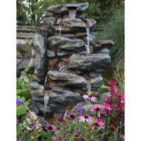 Ubbink – Fontaine de jardin Bonorva en polyrésine avec cascade et éclairage LED – Dimensions 69 x 51 x 127 cm – Débit 3900 l/h
