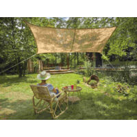 Voile d'ombrage rectangulaire en jute naturel 4 x 3 m – Densité 300 g/m² – Protection contre le soleil et pluie légère – Installation facile – Jardiline