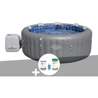 Kit spa gonflable Bestway Lay-Z-Spa Santorini rond HydroJet Pro 5/7 places + Kit traitement brome