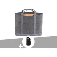 Sac à bûches et à granulés Belharra gris + Pelle à granulés- Le Marquier