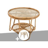 Ensemble salon de jardin bohème, fauteuil en macramé + table basse - Jardiline