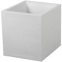 Jardinière carrée Graphit 39,5 x 39,5 x 43,5 cm - 35 L - Blanc cérusé