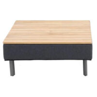 Table basse de jardin en aluminium gris et teck - Jardideco