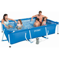 Intex – Piscine tubulaire rectangulaire 300 x 200 x 75 cm – Volume 3,8 m³ – Liner triple épaisseur – Montage rapide en 30 minutes