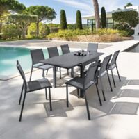 Table extensible HESPERIDE Piazza Graphite 8 places