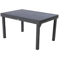 Table extensible rectangulaire alu Piazza 6/10 places Graphite - Hespéride - Gris