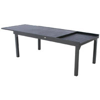 Table extensible rectangulaire alu Piazza 10/12 places Graphite - Hespéride - Gris