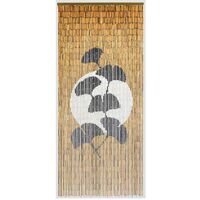 Rideau de porte en bambou peint – Dimensions 90 x 200 cm – Motif feuilles ginkgo – Décoration zen pour intérieur et extérieur – Morel