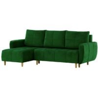 Globe Corner Sofa Bed-Velluto 10 - Dark Green - Velluto 10