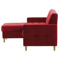 Velocity Corner Sofa Bed With Storage-Velluto 7 - Dark Red - Velluto 7