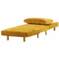 Flic Single Sofa Bed Chair - width 77 cm-Velluto 8-like oak - Mustard - Velluto 8