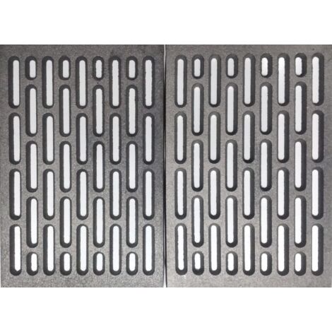 Fonderia Bongiovanni – Grille en fonte brute pour cheminée 30x40 cm – Conception efficace pour tirage optimal – Lot de 2 grilles 20x30 cm