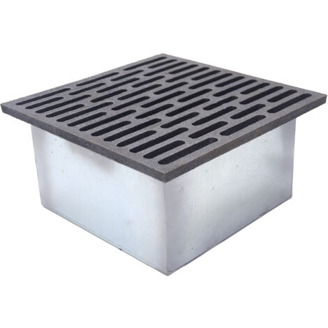 Fonderia Bongiovanni – Grille en fonte 30x30 cm pour cheminée – Tiroir récupérateur de cendres en tôle galvanisée – 14H cm de hauteur