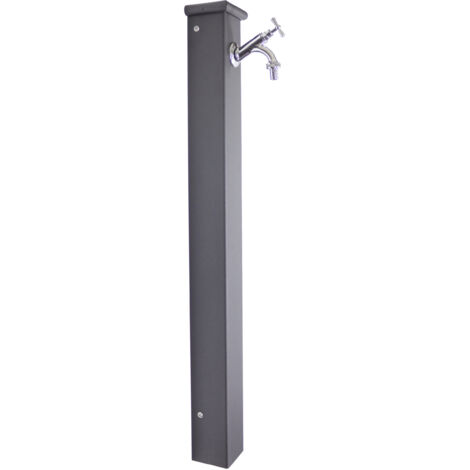 Fontaine a colomne modèle Sparta pour jardin potager avec robinet au choix : avec robinet ent laiton chromèe