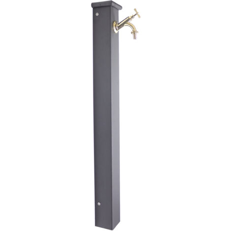 Fontaine a colomne modèle Sparta pour jardin potager avec robinet au choix : avec robinet ent laiton poli