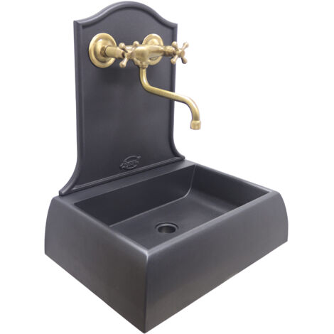 Fontaine murale Marsiglia pour maison jardin balcon mur extérieur avec meuble évier en laiton au choix : bruni