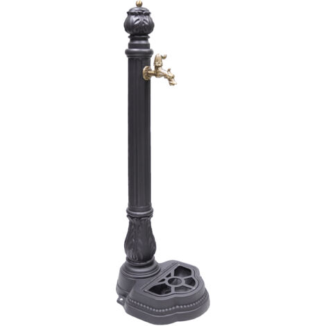 Fontaine à colonne en fonte Iside pour jardin potager avec robinet cod. 147/C en laiton bruni