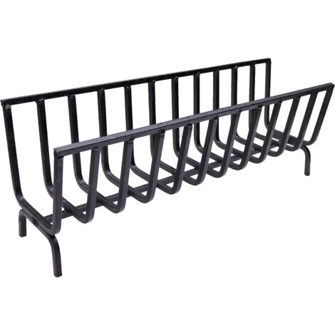 Fonderia Bongiovanni – Support à bois brasero en fer 87x25x32h cm – Conçu pour cheminée et barbecue – Épaisseur fer 14x14mm – Production de braises efficace
