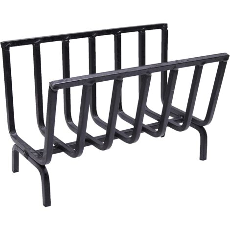 Fonderia Bongiovanni – Support à bois en fer pour cheminée et barbecue – Dimensions 48x25x32h cm – Épaisseur fer 14x14 mm – Conception verticale pour meilleure oxygénation