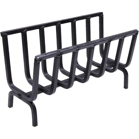 Fonderia Bongiovanni – Support à bois en fer pour cheminée et barbecue – Dimensions 48x20x28h cm – Conception verticale pour meilleure oxygénation – Épaisseur 14x14 mm