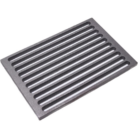Grille en fonte 20,6 x 30 x 1 cm pour cheminée, poêle, barbecue, fond pour cendres