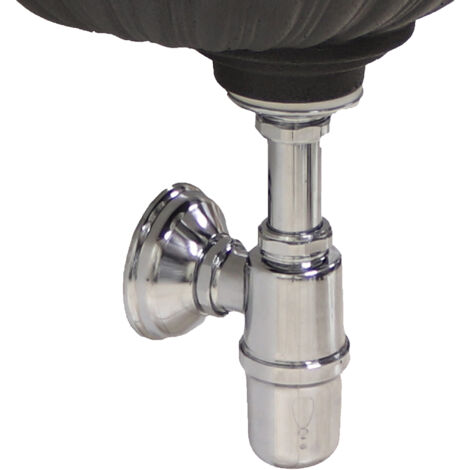 Siphon bouteille en laiton chromé avec drain 1" pour évier de bassin de fontaine