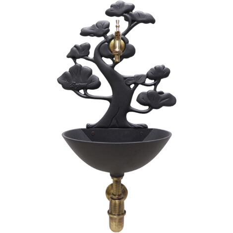 Fontaine murale Azalea couleur fonte avec robinet et siphon bruni home garden
