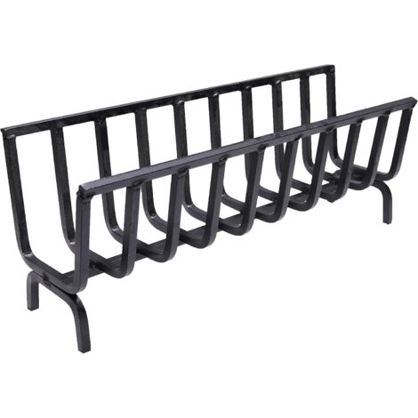 Fonderia Bongiovanni – Support à bois en fer pour cheminée et barbecue – Dimensions 72x20x28h cm – Épaisseur fer 14x14 mm – Optimise la combustion