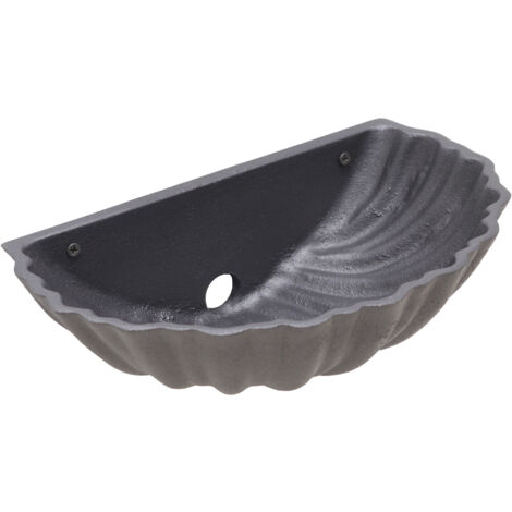 Fonderia Bongiovanni – Fontaine de baignoire murale Conchiglia – Réservoir en fonte d'aluminium – Traitement anticorrosion – Largeur 29 cm – Projection 18,5 cm – Hauteur 9,5 cm