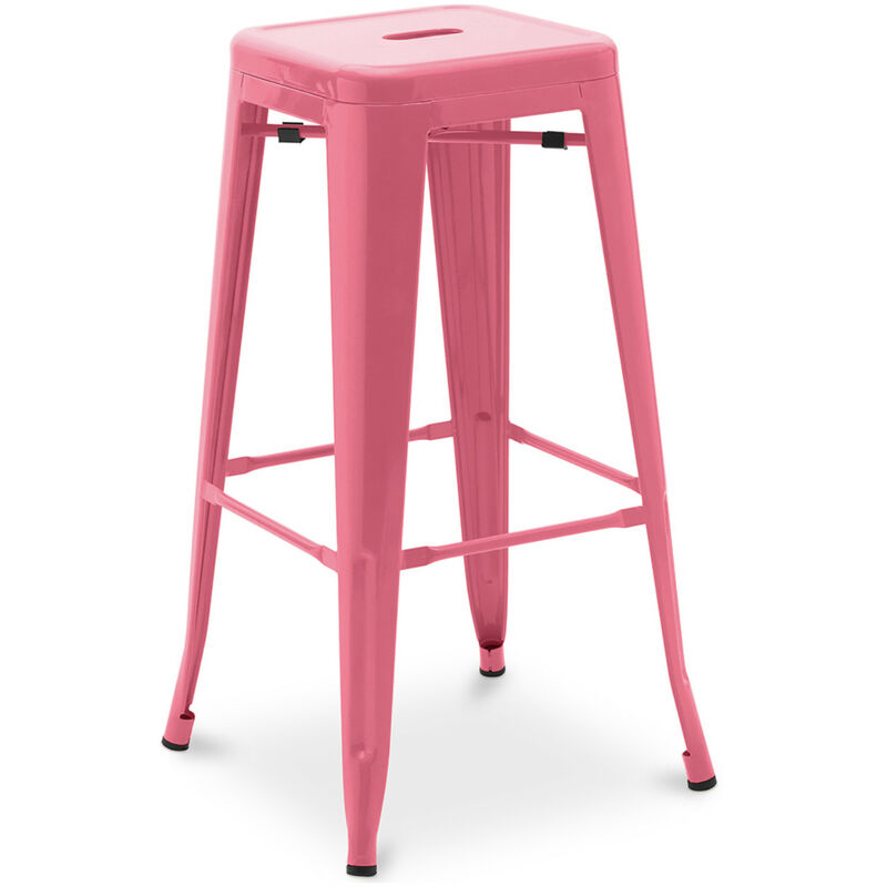 Tabouret métal rose bonbon mat Koste 76 cm