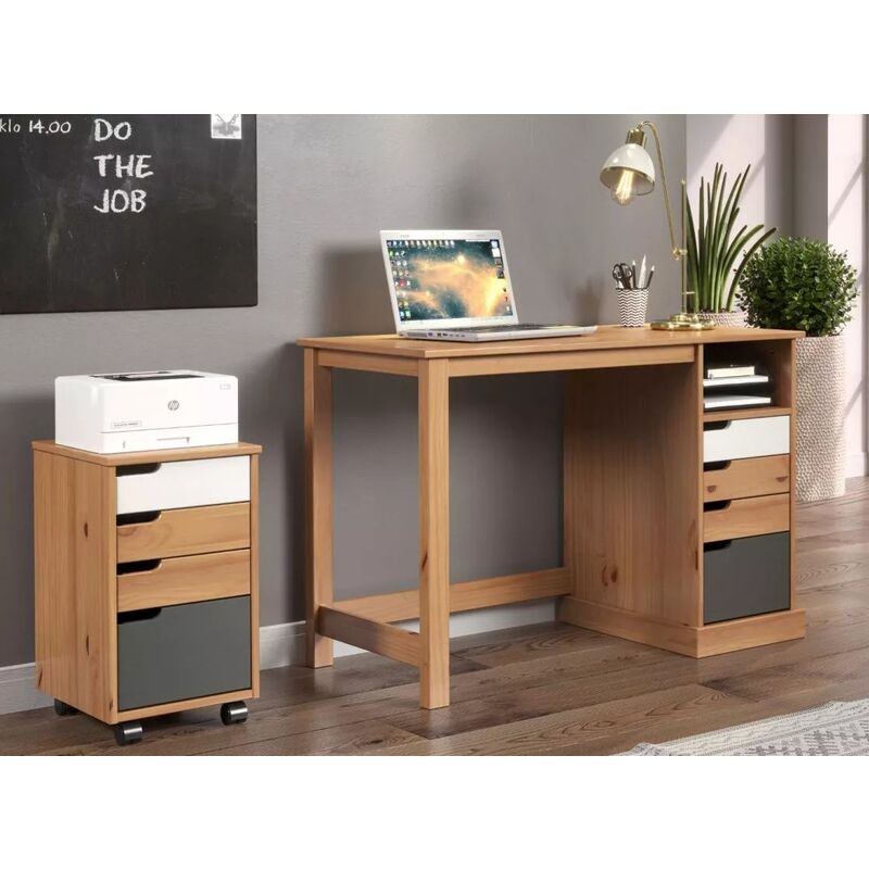 Caisson de bureau 4 tiroirs Couleur blanc Vertbaudet