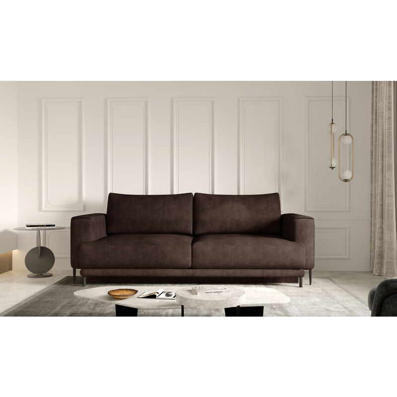 Fauteuil lit une place convertible en tissu marron - Souffle d'intérieur -  Souffle D'intérieur