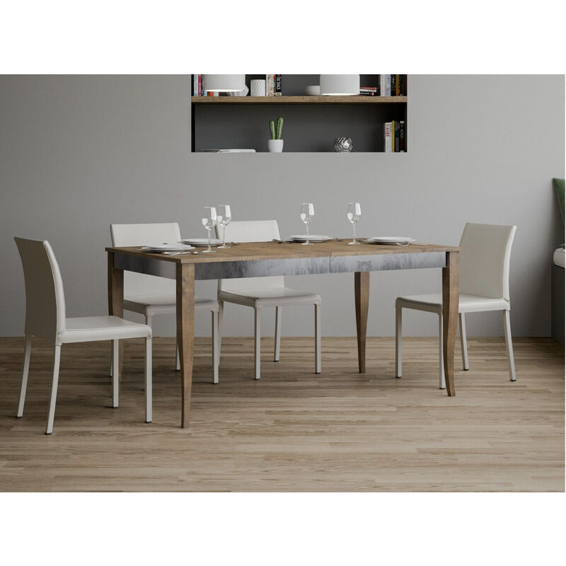 Table avec rallonge 18 personnes couleur bois copertino NOUVOMEUBLE