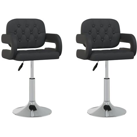 Chaises pivotantes de salle à manger 2 pcs Noir Similicuir 11 (1/5)