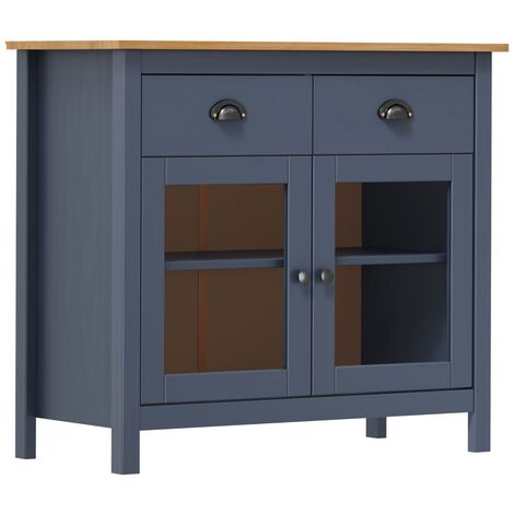 Buffet Hill Range Gris 90x40x80 Bois de pin solide (1/4)