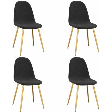 Chaises de salle à manger 4 pcs Noir Velours 13 (1/5)