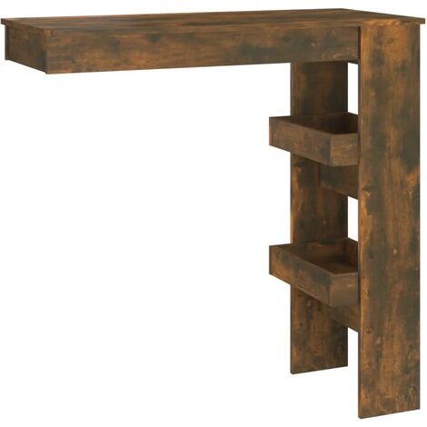 Table haute de bar murale Chêne fumé 102x45x103,5 Bois d'ingénierie