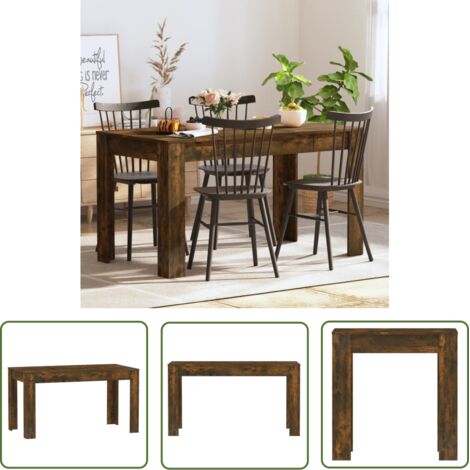 Table à dîner Chêne fumé 140x74,5x76 Bois d'ingénierie (1/5)