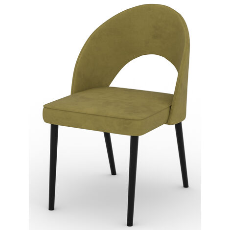 Chaise moderne en bois noir de hêtre et tissu au choix Cekuza-Tissu 27110 (1/5)
