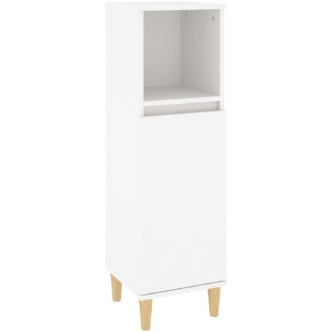 Armoire de salle de bain blanc 30x30x100 bois d'ingénierie (1/5)