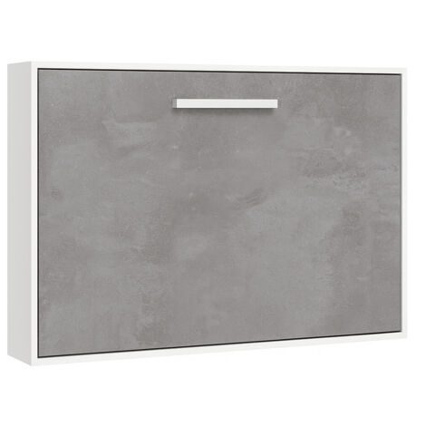Lit escamotable horizontal 90x180 - Optima-Avec matelas-Coffrage Wengué-Façade Wengué (1/5)