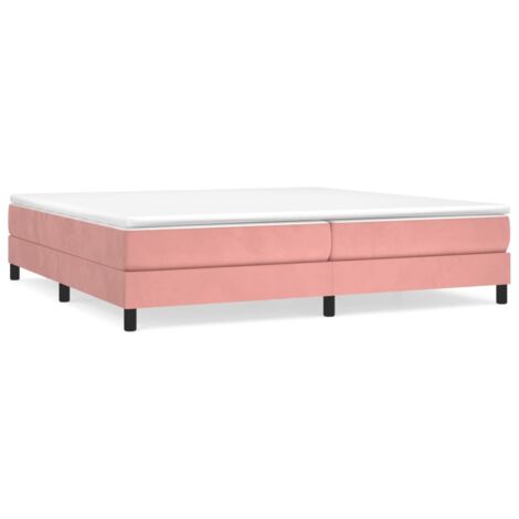 Lit à sommier tapissier avec matelas Rose 200x200 Velours (1/5)