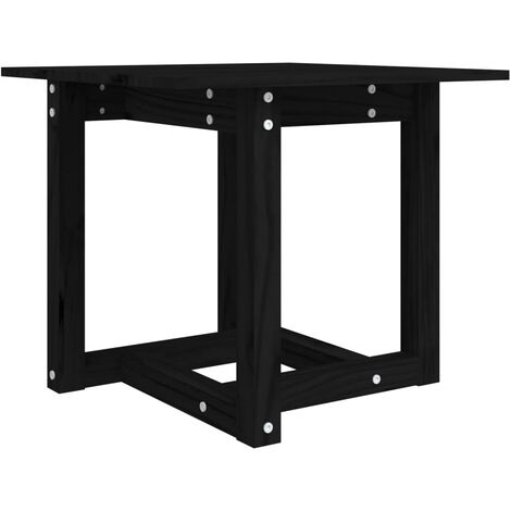 Table basse Noir 50x50x45 Bois massif de pin 2 (1/4)