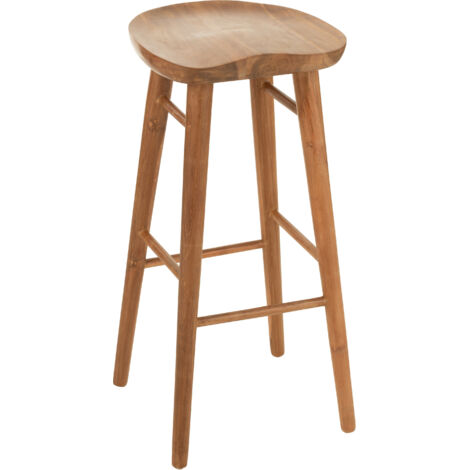 Tabouret de bar en bois teck naturel Ana H 75.5 cm (1/5)