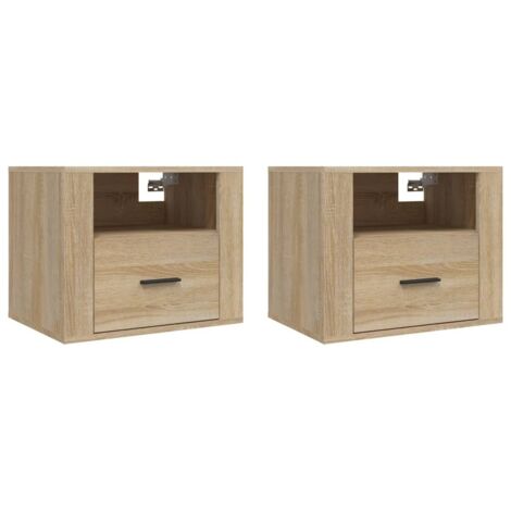 Tables de chevet murales 2 pcs Chêne sonoma 50x36x40 (1/5)