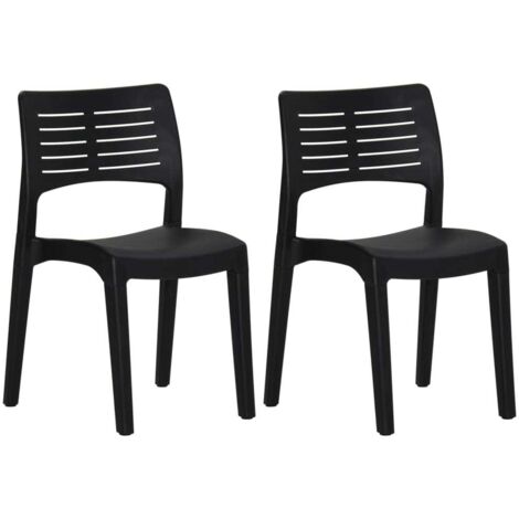 Chaises de jardin 2 pcs Anthracite Polypropylène (1/5)