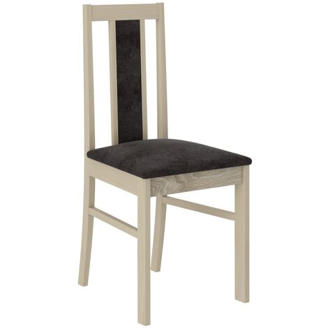 Chaise bois clair de sonoma et tissu Louiza-Tissu 27114 (1/5)